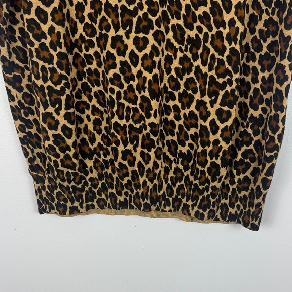 Lands' End 100% Cotton Chic Leopard Print Short Sleeve Large Sweater - Picture 6 of 8